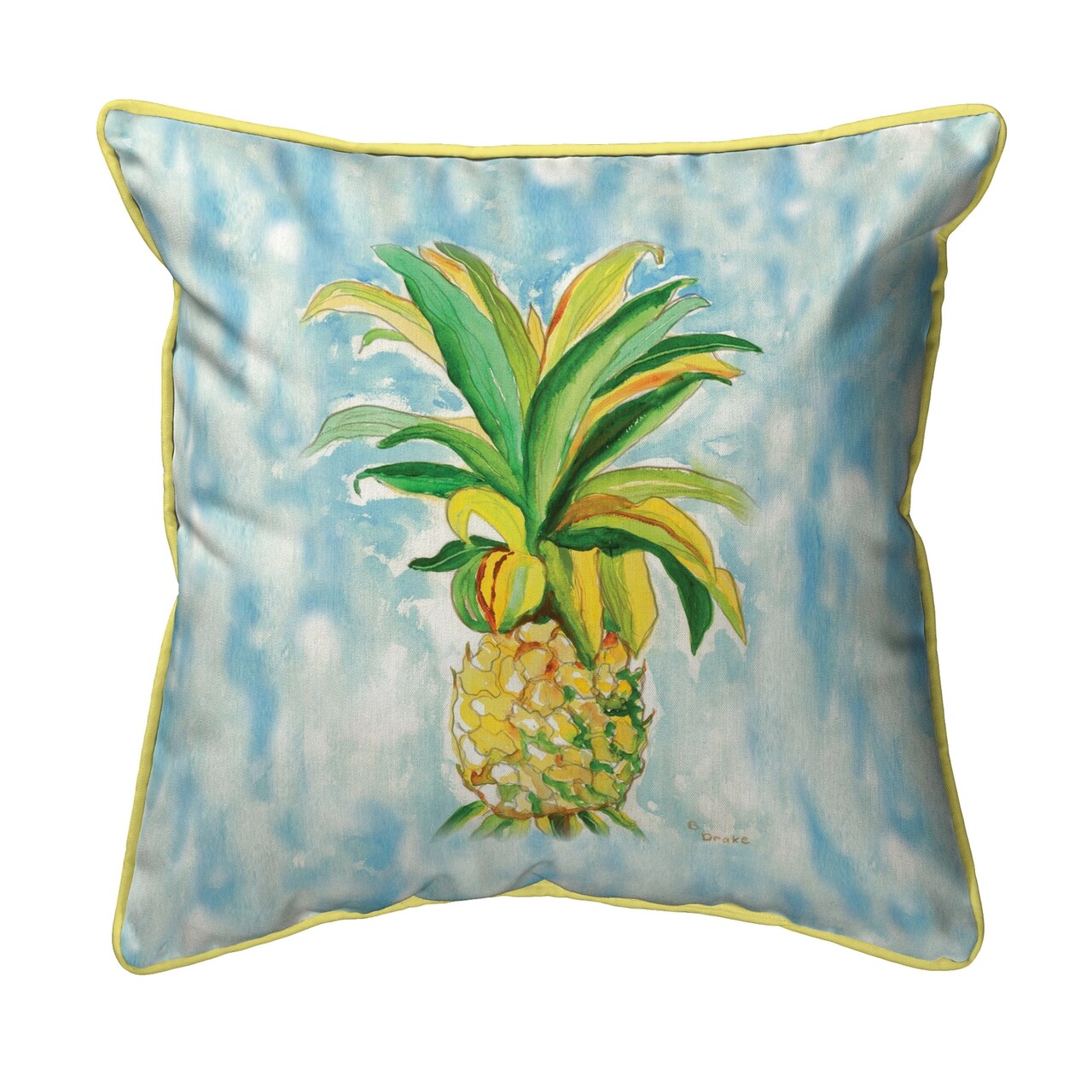 Betsy Drake Pineapple Extra Large 22 X 22 Indoor / Outdoor Pillow